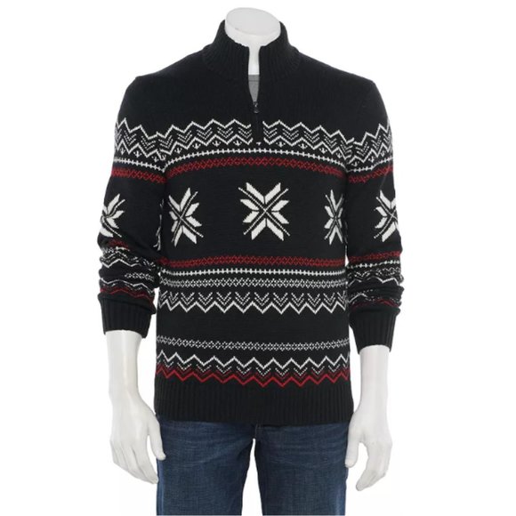 Regular-Fit Quarter-Zip Pullover Sweater - Picture 2 of 2